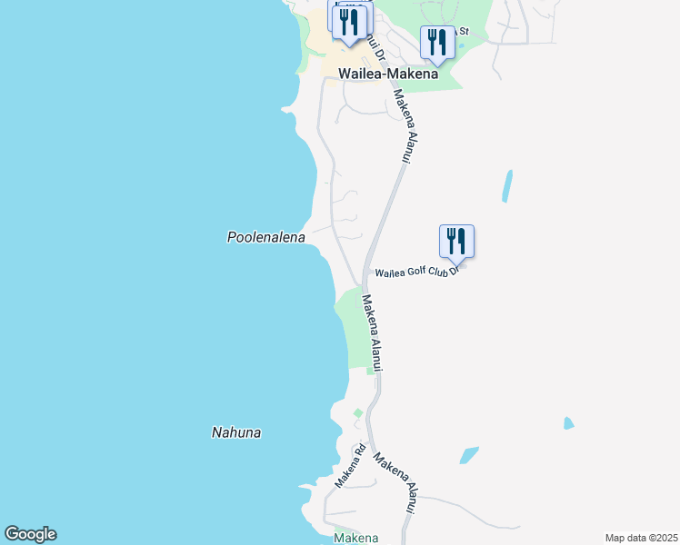 map of restaurants, bars, coffee shops, grocery stores, and more near 4650 Makena Road in Kihei