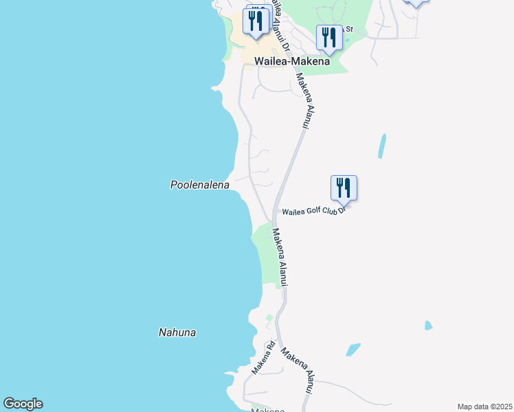map of restaurants, bars, coffee shops, grocery stores, and more near 4640 Makena Road in Kihei