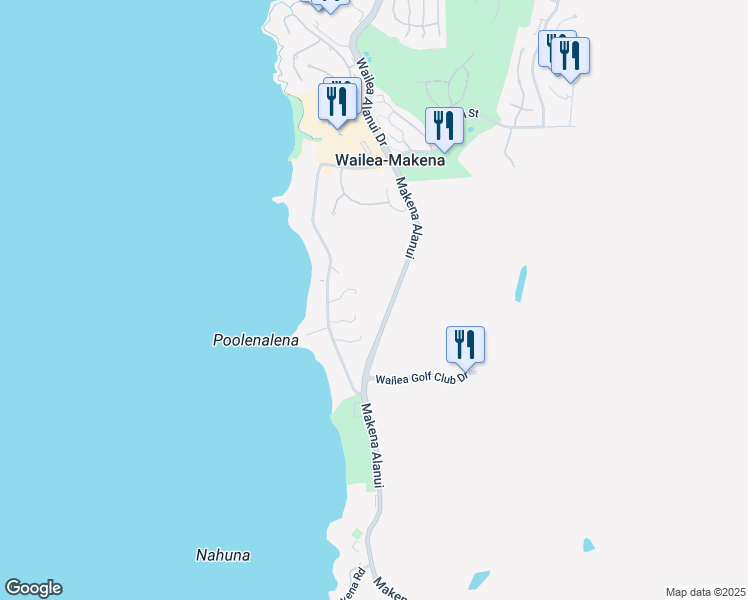 map of restaurants, bars, coffee shops, grocery stores, and more near 4482 Makena Alanui in Kihei