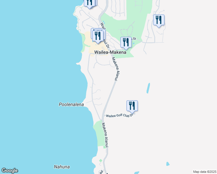 map of restaurants, bars, coffee shops, grocery stores, and more near 4446 Makena Alanui in Kihei