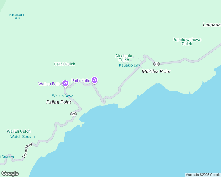 map of restaurants, bars, coffee shops, grocery stores, and more near 45575 Hana Highway in Hana