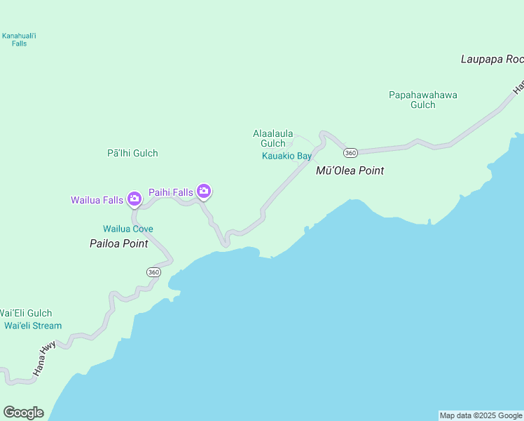 map of restaurants, bars, coffee shops, grocery stores, and more near 45575 Hana Highway in Hāna