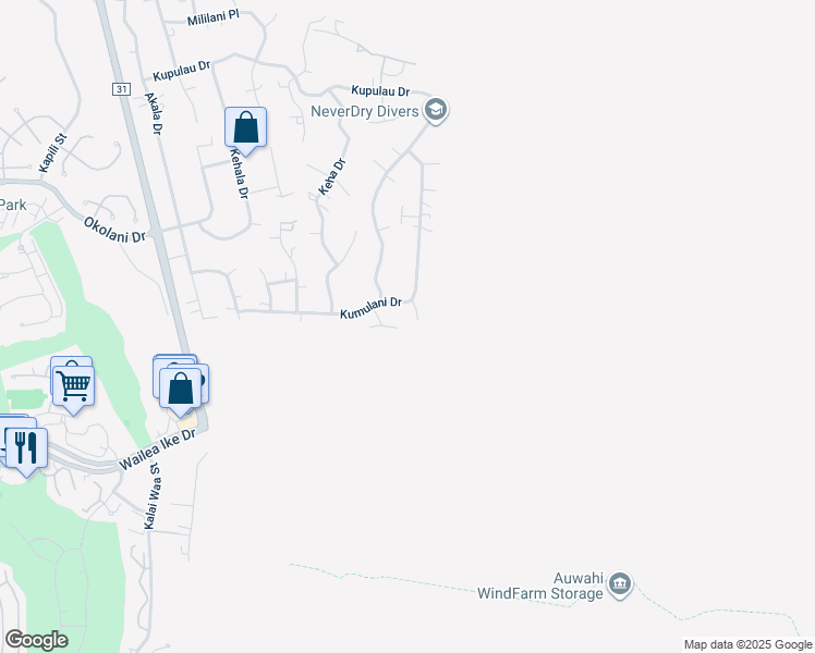 map of restaurants, bars, coffee shops, grocery stores, and more near 3544 Lanihou Place in Kihei