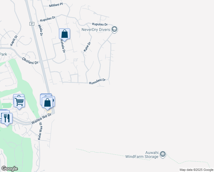 map of restaurants, bars, coffee shops, grocery stores, and more near 3544 Lanihou Place in Kihei