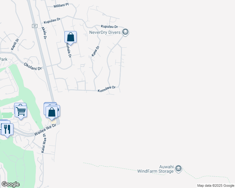 map of restaurants, bars, coffee shops, grocery stores, and more near 3544 Lanihou Place in Kihei