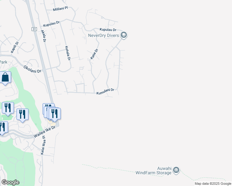 map of restaurants, bars, coffee shops, grocery stores, and more near 704 Kumulani Drive in Kihei