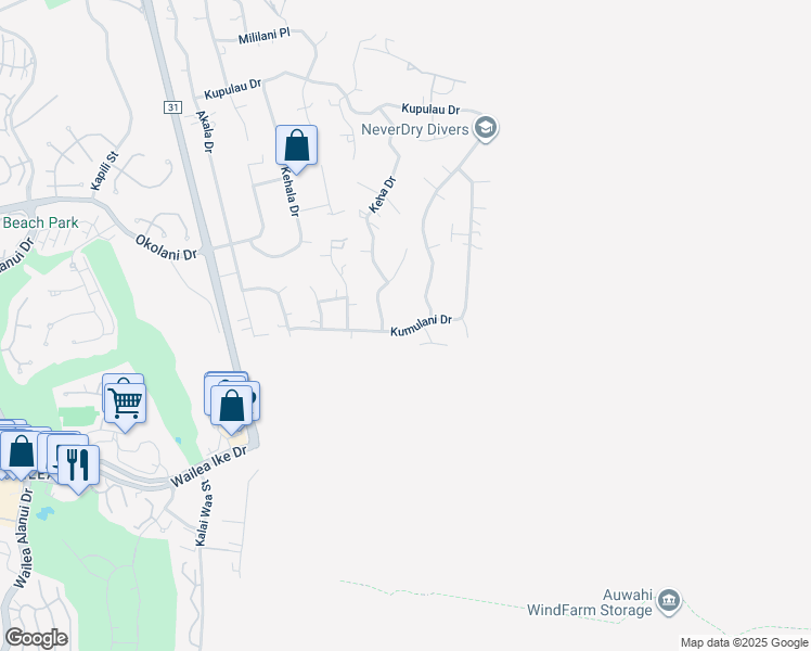 map of restaurants, bars, coffee shops, grocery stores, and more near 631 Kumulani Drive in Wailea-Makena