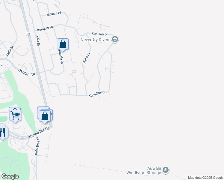 map of restaurants, bars, coffee shops, grocery stores, and more near 726 Kumulani Drive in Kihei