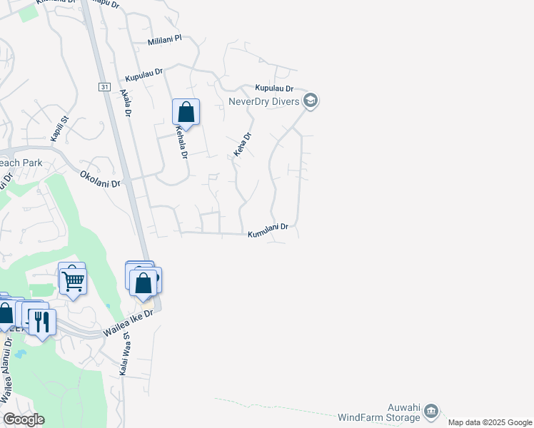 map of restaurants, bars, coffee shops, grocery stores, and more near 1118 Kupulau Drive in Kihei