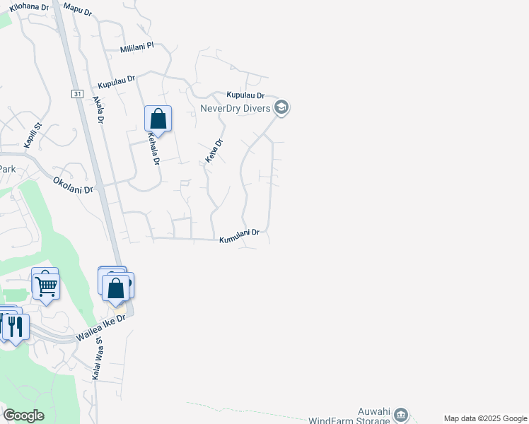 map of restaurants, bars, coffee shops, grocery stores, and more near 759 Kumulani Drive in Kihei