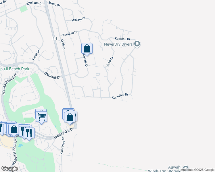 map of restaurants, bars, coffee shops, grocery stores, and more near 3472 Hookipa Place in Kihei