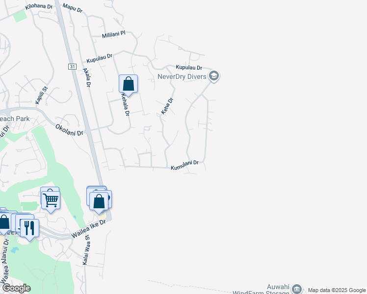 map of restaurants, bars, coffee shops, grocery stores, and more near 1108 Kupulau Drive in Kihei