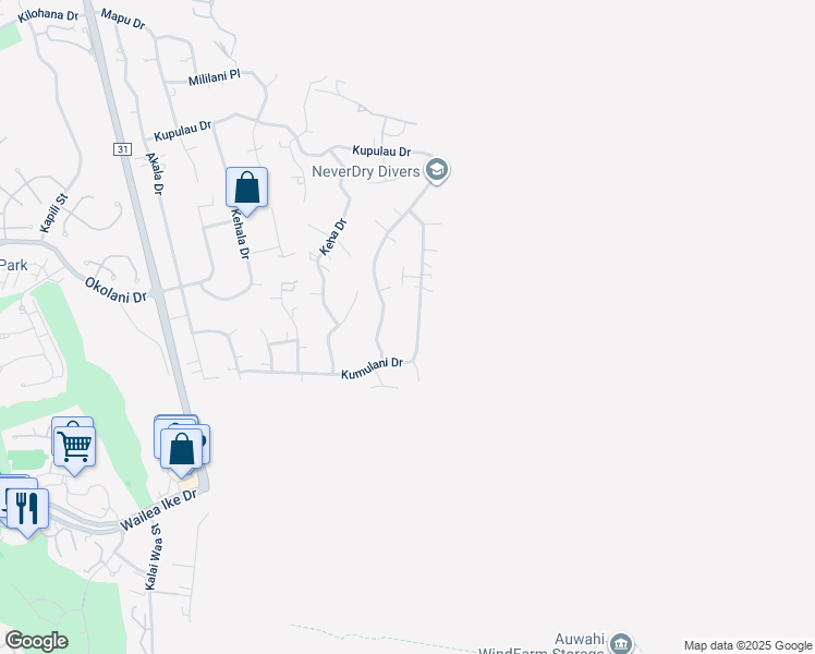 map of restaurants, bars, coffee shops, grocery stores, and more near 759 Kumulani Drive in Kihei