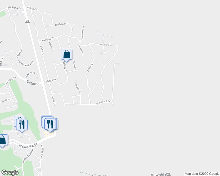 map of restaurants, bars, coffee shops, grocery stores, and more near 779 Kumulani Drive in Kihei