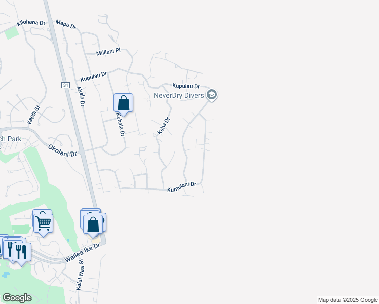 map of restaurants, bars, coffee shops, grocery stores, and more near 1063 Kupulau Drive in Kihei
