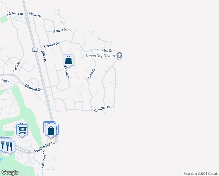 map of restaurants, bars, coffee shops, grocery stores, and more near 825 Kumulani Drive in Kihei