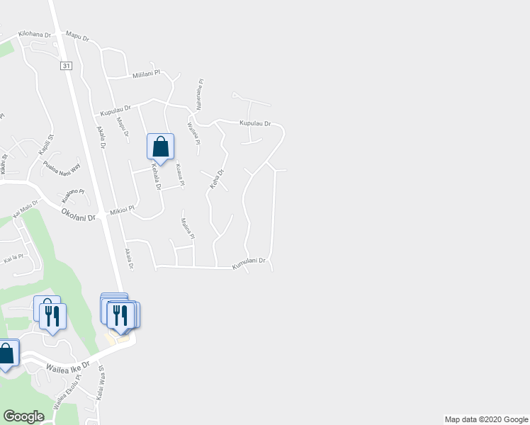 map of restaurants, bars, coffee shops, grocery stores, and more near 825 Kumulani Drive in Kihei