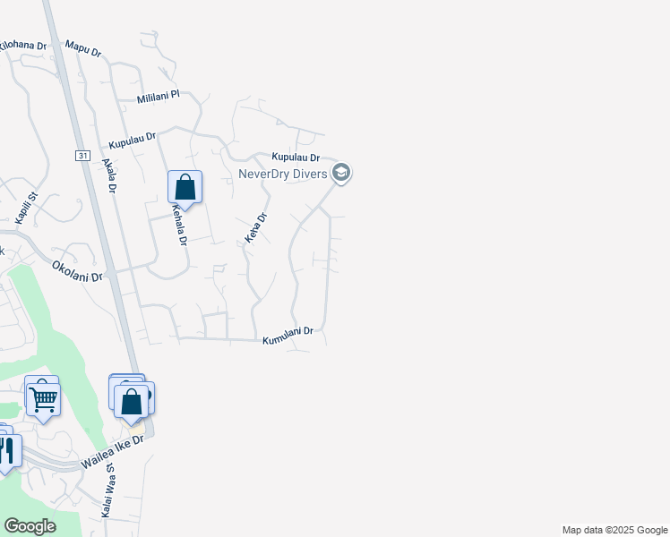 map of restaurants, bars, coffee shops, grocery stores, and more near 818 Kumulani Drive in Kihei