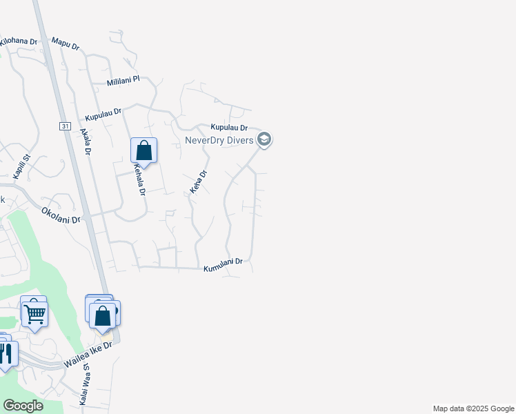 map of restaurants, bars, coffee shops, grocery stores, and more near 828 Kumulani Drive in Kihei