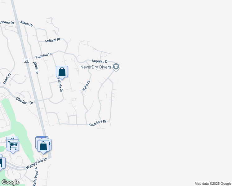 map of restaurants, bars, coffee shops, grocery stores, and more near 854 Kumulani Drive in Kihei