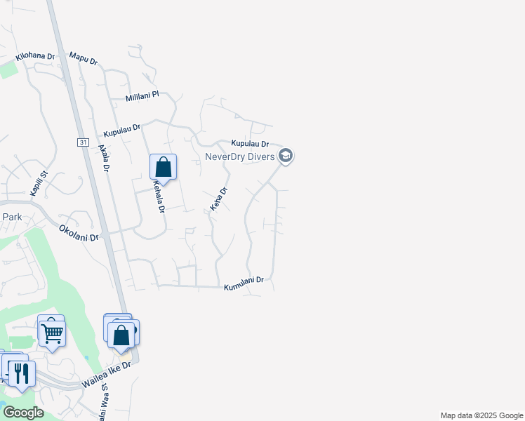 map of restaurants, bars, coffee shops, grocery stores, and more near 1001 Kupulau Drive in Kihei
