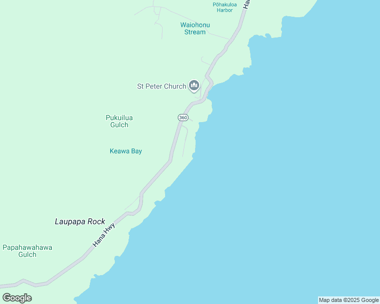 map of restaurants, bars, coffee shops, grocery stores, and more near 51 Kapohue Road in Hana