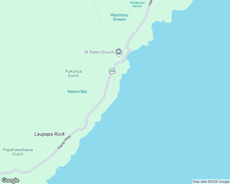 map of restaurants, bars, coffee shops, grocery stores, and more near 51 Kapohue Road in Hana