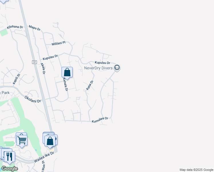 map of restaurants, bars, coffee shops, grocery stores, and more near 969 Kupulau Drive in Kihei
