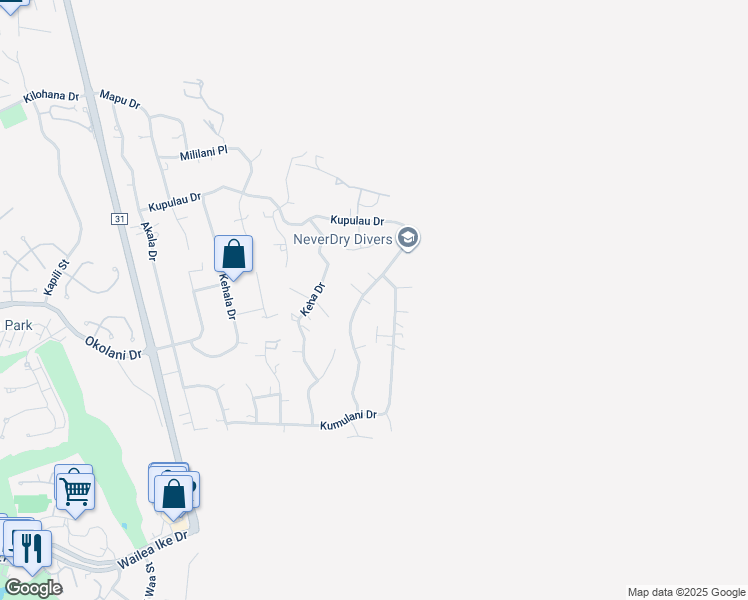 map of restaurants, bars, coffee shops, grocery stores, and more near 969 Kupulau Drive in Kihei