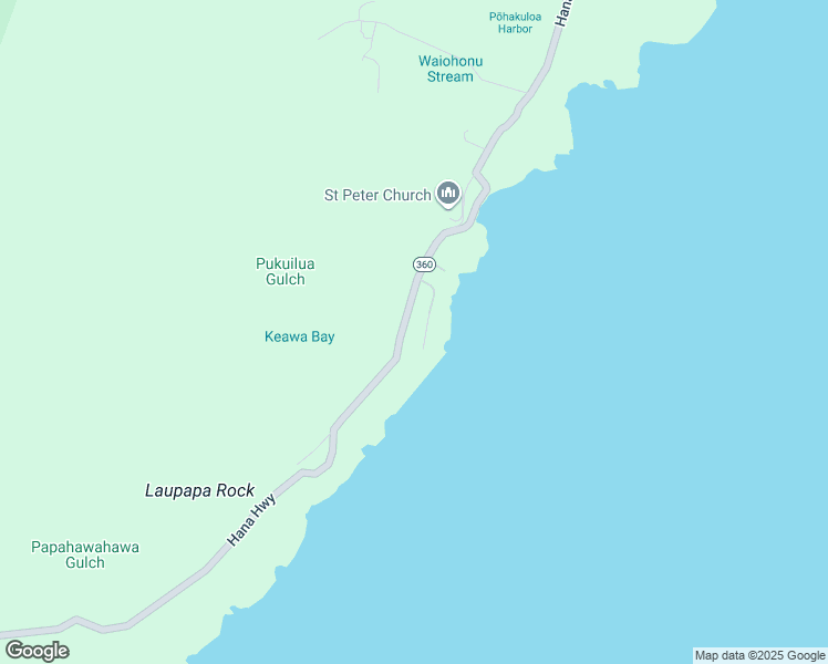 map of restaurants, bars, coffee shops, grocery stores, and more near 50 Kapohue Road in Hana
