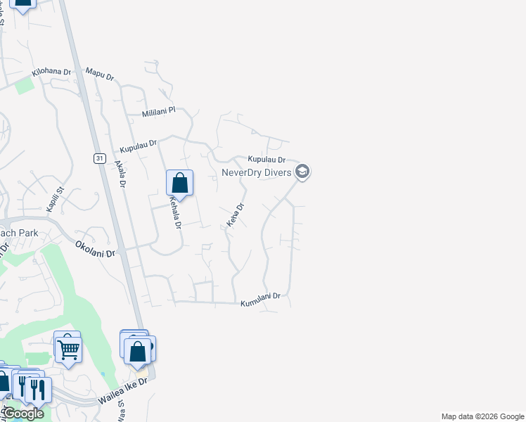 map of restaurants, bars, coffee shops, grocery stores, and more near 978 Kupulau Drive in Kihei