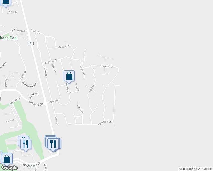 map of restaurants, bars, coffee shops, grocery stores, and more near 679 Kaapuni Pl in Kihei