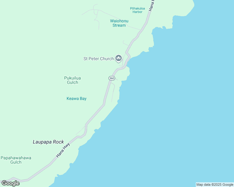 map of restaurants, bars, coffee shops, grocery stores, and more near 35 Kapohue Road in Hana