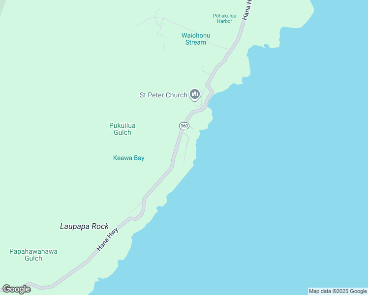 map of restaurants, bars, coffee shops, grocery stores, and more near 38 Kapohue Road in Hana