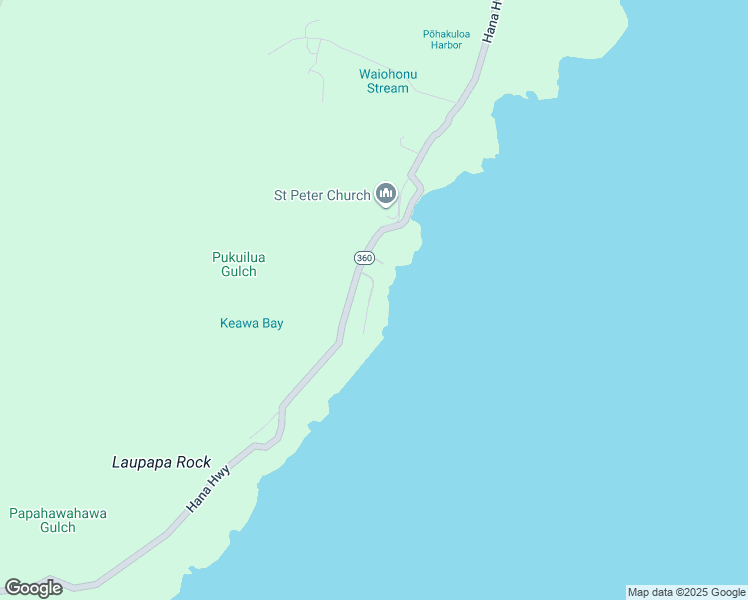 map of restaurants, bars, coffee shops, grocery stores, and more near 35 Kapohue Road in Hana