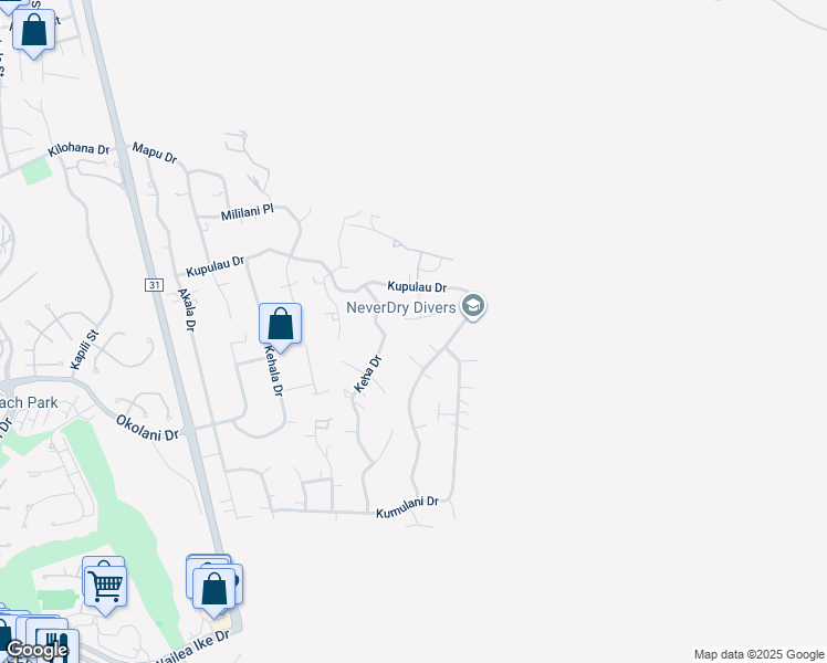 map of restaurants, bars, coffee shops, grocery stores, and more near 750 Lanina Street in Kihei
