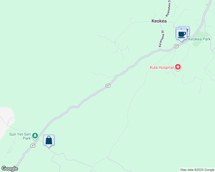 map of restaurants, bars, coffee shops, grocery stores, and more near Ulupalakua Road in Maui County