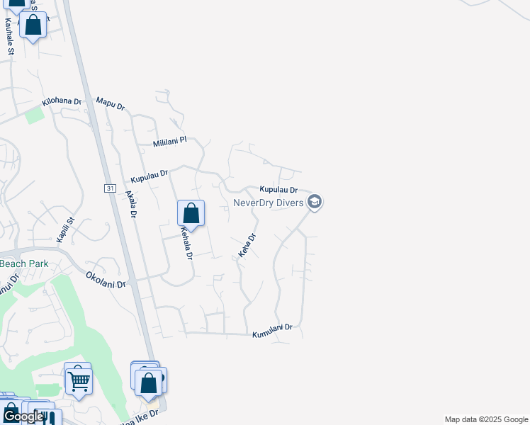 map of restaurants, bars, coffee shops, grocery stores, and more near 738 Lanina Street in Kihei