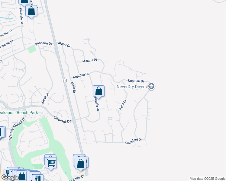 map of restaurants, bars, coffee shops, grocery stores, and more near 3274 Waileia Place in Kihei
