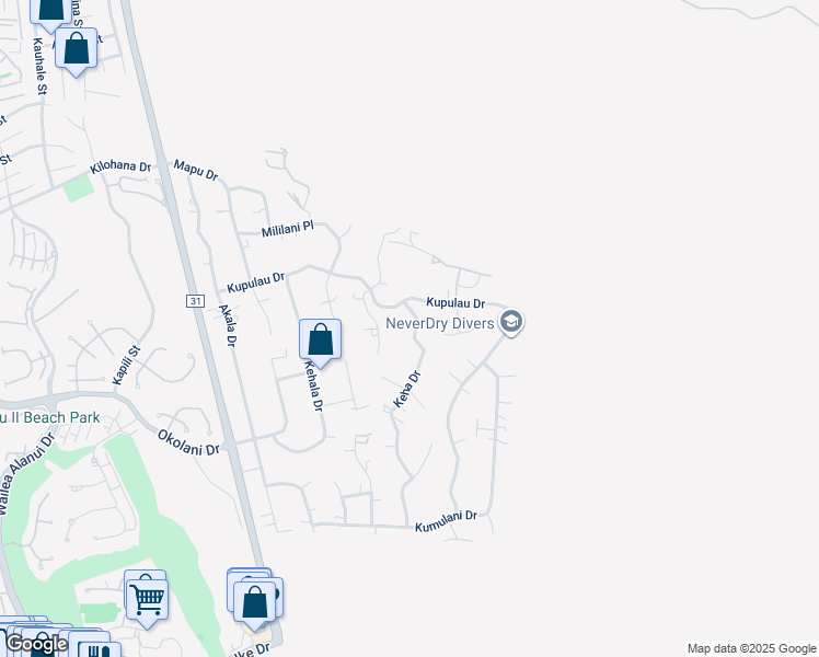 map of restaurants, bars, coffee shops, grocery stores, and more near 3246 Keha Drive in Kihei