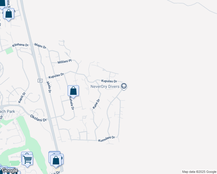 map of restaurants, bars, coffee shops, grocery stores, and more near 3228 Lanina Street in Kihei