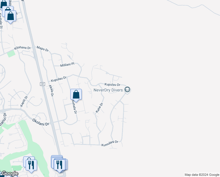map of restaurants, bars, coffee shops, grocery stores, and more near 766 Kupulau Drive in Kihei