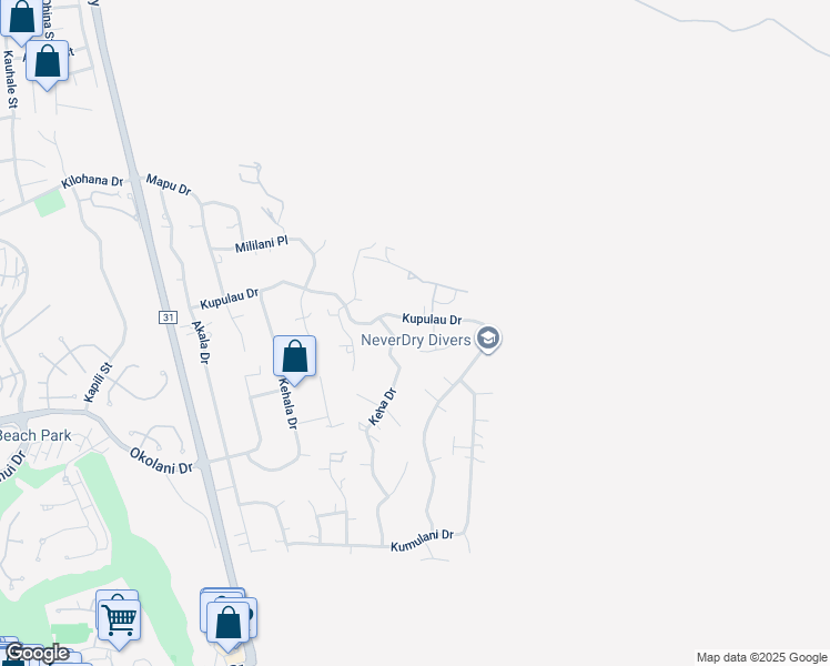 map of restaurants, bars, coffee shops, grocery stores, and more near 756 Kupulau Drive in Kihei