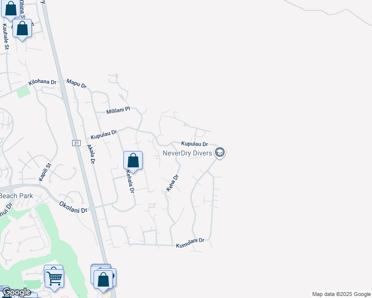 map of restaurants, bars, coffee shops, grocery stores, and more near 756 Kupulau Drive in Kihei