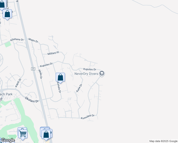 map of restaurants, bars, coffee shops, grocery stores, and more near 3210 Lanina Street in Kihei