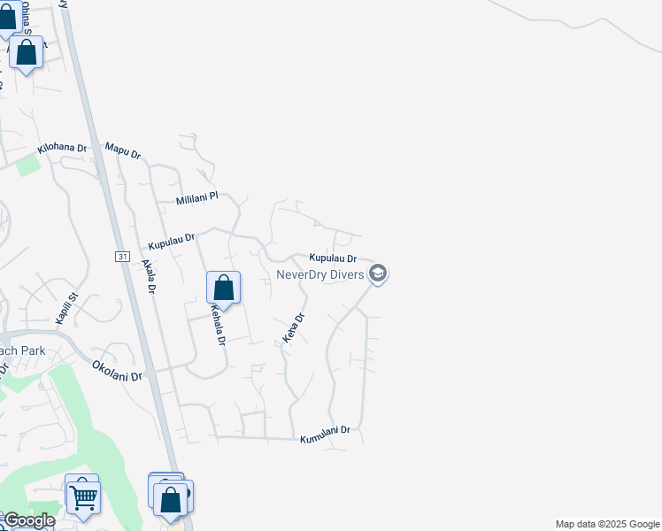 map of restaurants, bars, coffee shops, grocery stores, and more near 3210 Lanina Street in Kihei