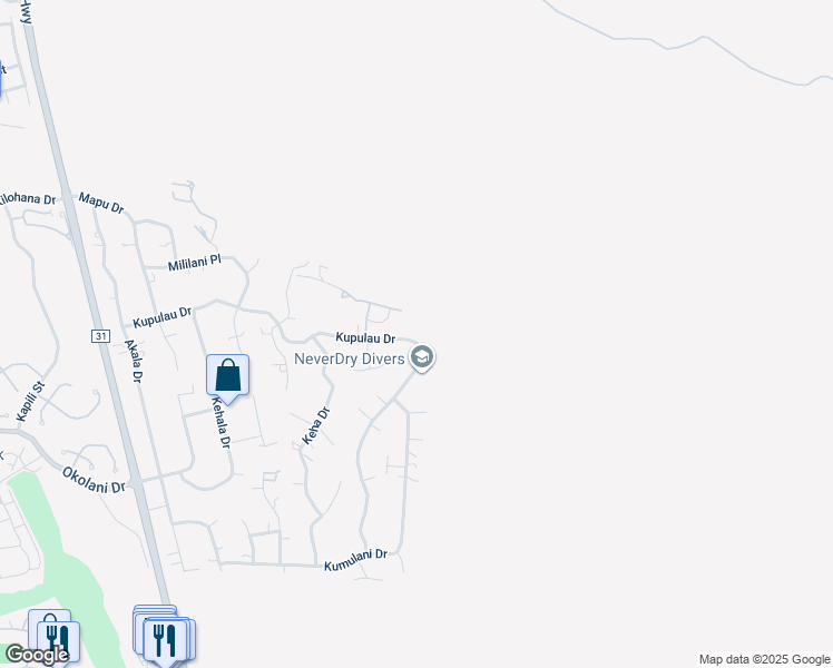 map of restaurants, bars, coffee shops, grocery stores, and more near 841 Kupulau Drive in Kihei