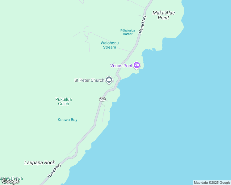 map of restaurants, bars, coffee shops, grocery stores, and more near 47680 Hana Highway in Hana