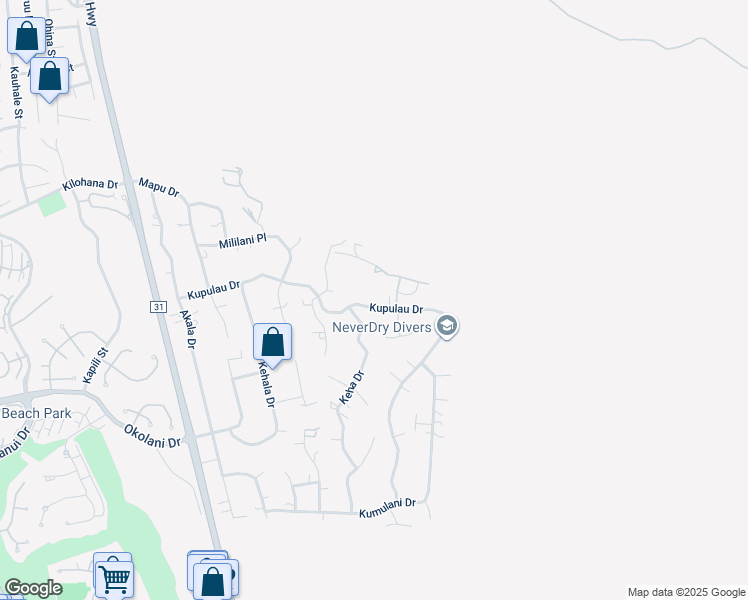 map of restaurants, bars, coffee shops, grocery stores, and more near 745 Kupulau Drive in Kihei