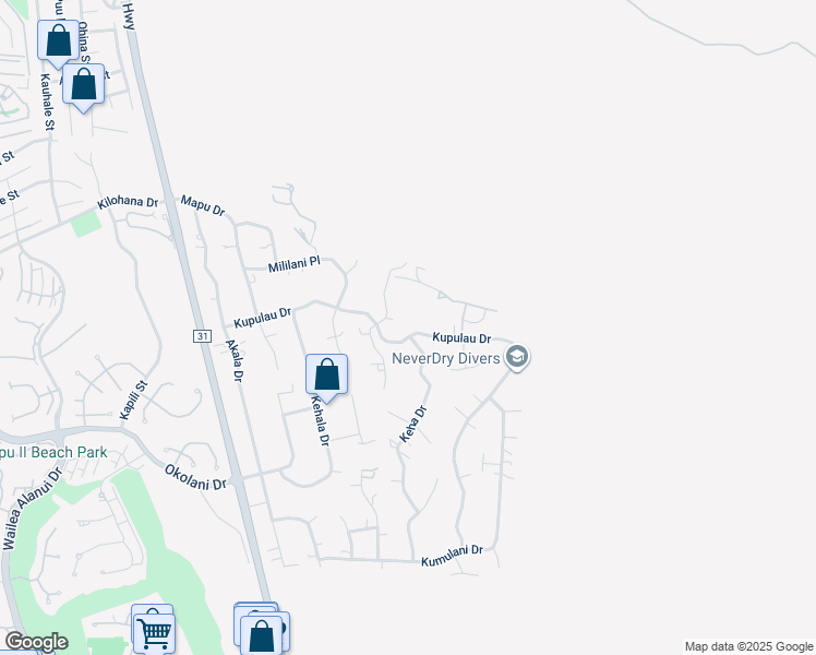 map of restaurants, bars, coffee shops, grocery stores, and more near 711 Kupulau Drive in Kihei